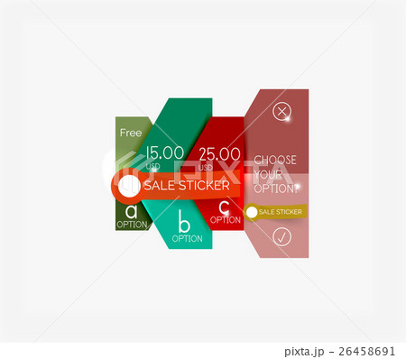 Paper infographic banners and stickers 26458691