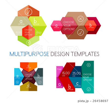 Paper infographic banners and stickers 26458697