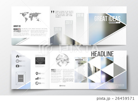 Set of tri-fold brochures, square design templates 26459571