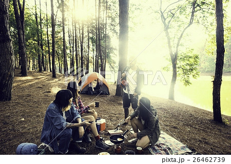 People Friendship Hangout Traveling Destination Camping Concept 26462739
