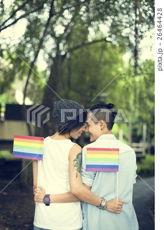LGBT Lesbian Couple Moments Happiness Concept LGBT Lesbian Couple Moments Happiness Concept 26464428