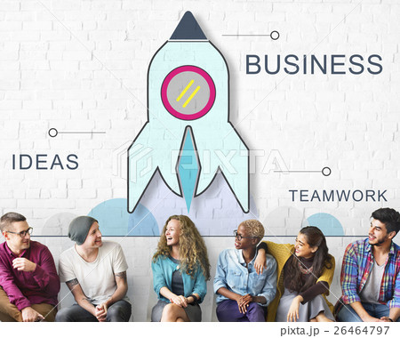 Rocket Spaceship Startup Business Strategy Graphic Concept 26464797