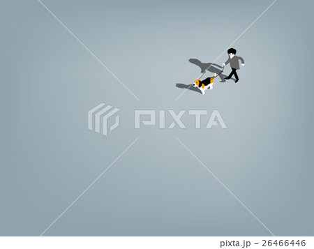 isometric graphic design of man walking the dog 26466446