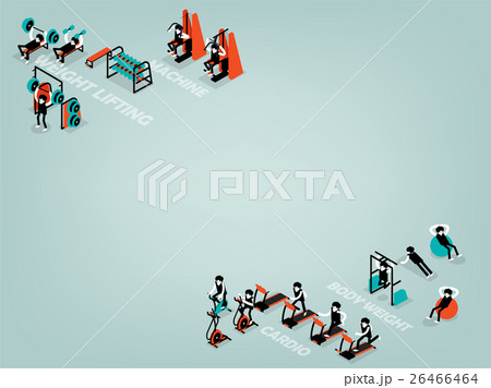 illustration of workout gym with copy space 26466464