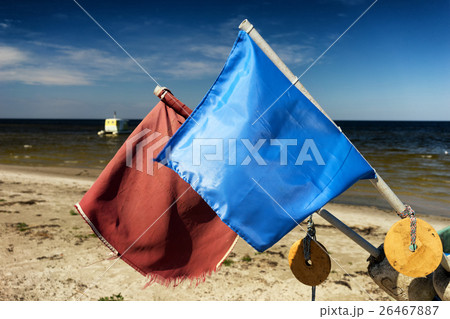 Flags on the fishing boats on the shore of the Sea Flags on the fishing boats on the shore of the Sea 26467887