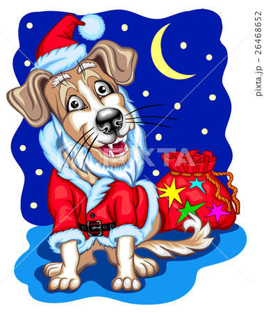 Dog with Christmas gifts. 26468652