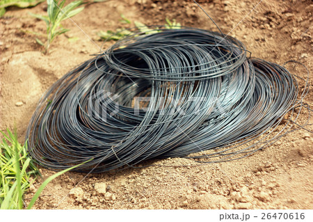 iron wire on the ground iron wire on the ground 26470616