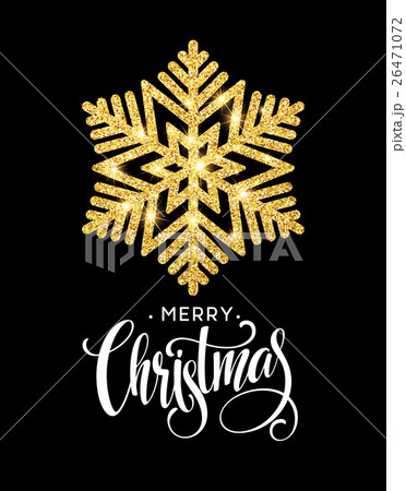 Merry Christmas gold glittering lettering design 26471072