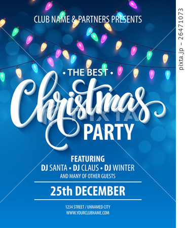 Christmas party invitation poster with hand 26471073