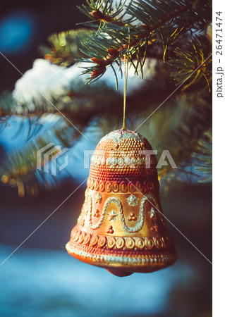 Christmas toy hanging on a branch Christmas toy hanging on a branch 26471474