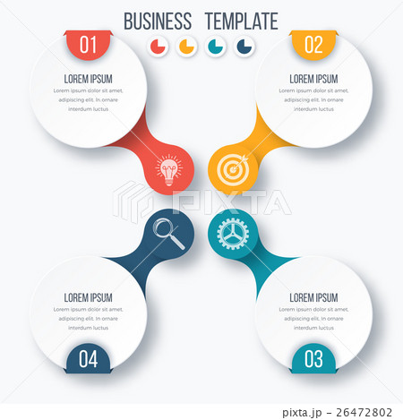Infographics template four options with circle 26472802