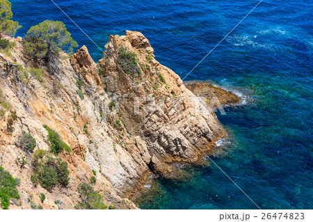 Summer sea rocky coast view (Spain). 26474823
