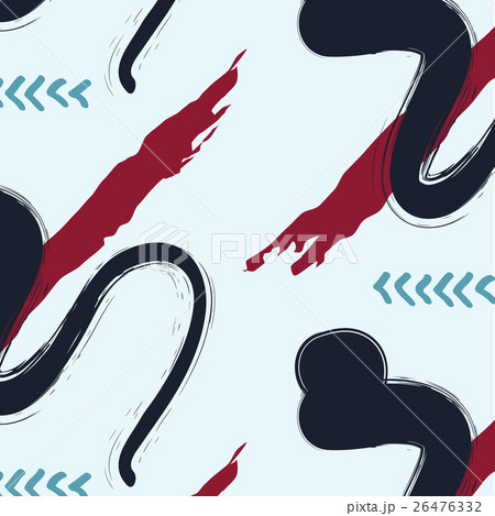 Hand drawn brush textures in black, red, blue 26476332