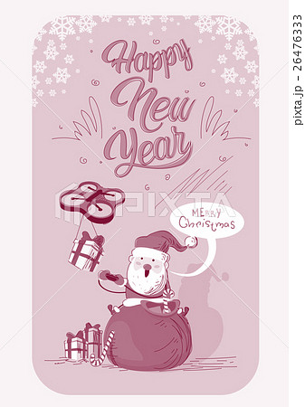 Santa Claus Sit On Red Sack Drone Delivery Present Santa Claus Sit On Red Sack Drone Delivery Present 26476333