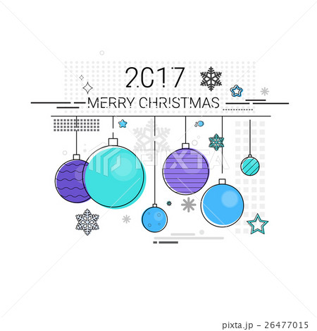 Toys Hanging Simple Line Sketch Merry Christmas 26477015