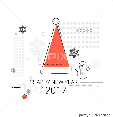 Merry Christmas Happy New Year Simple Line Sketch Merry Christmas Happy New Year Simple Line Sketch 26477027