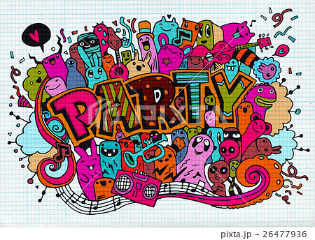 Hand drawn, doodle party set, flyer Hand drawn, doodle party set, flyer 26477936