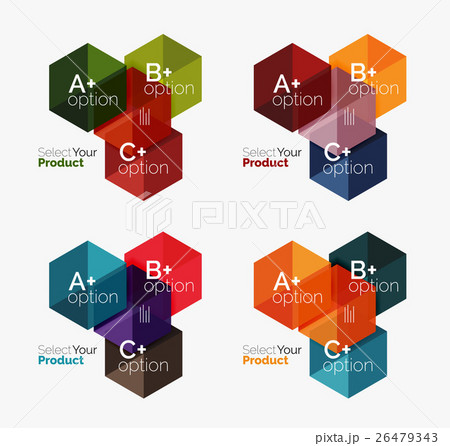 Set of abstract geometric hexagon design with 26479343