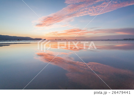 Reflection Orange Cloud and Blue Sky Reflection Orange Cloud and Blue Sky 26479441