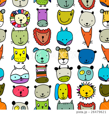 Set of animal faces, sketch for your design Set of animal faces, sketch for your design 26479621