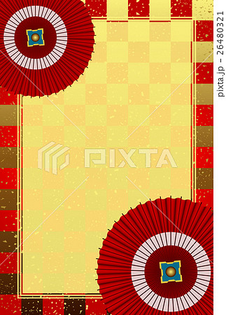 和傘 年賀背景 タテ 26480321