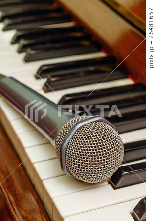Microphone on keyboard of piano Microphone on keyboard of piano 26481657
