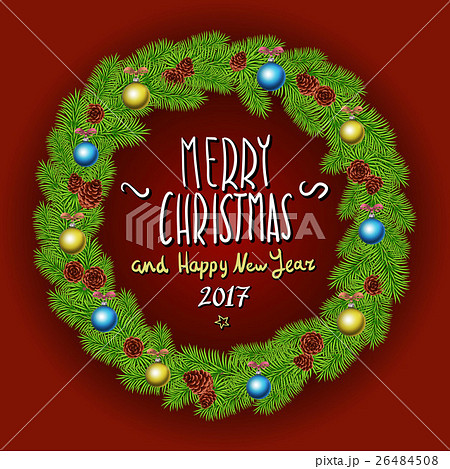 Merry Christmas And Happy New Year 2017 Vintage  26484508