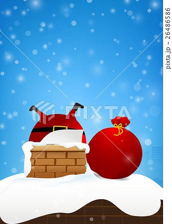 Christmas Santa Claus and Chimney fire with with 26486586