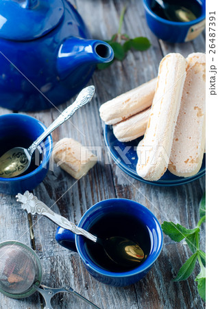 herbal tea and cookies Savoiardi herbal tea and cookies Savoiardi 26487391