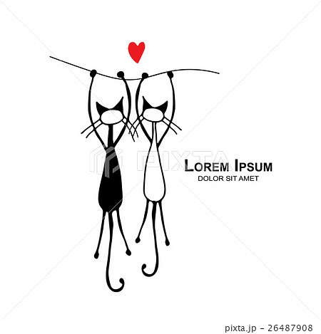 Couple of cat, sketch for your design Couple of cat, sketch for your design 26487908