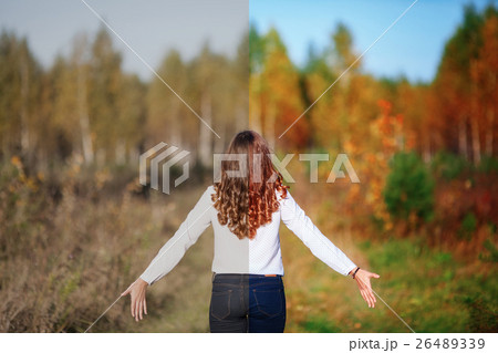 Photo before and after the image editing process 26489339