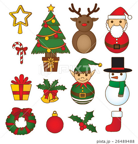 christmas doodle set vibrant colour 26489488