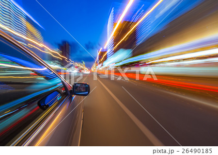 night city drive by car night city drive by car 26490185