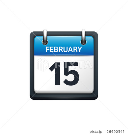February 15. Calendar icon.Vector illustration 26490545