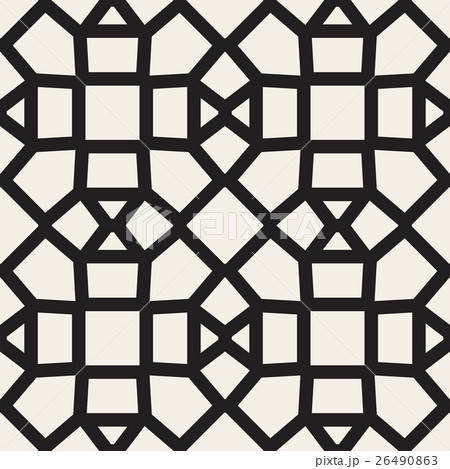 Vector Seamless Black and White Mosaic Lattice Vector Seamless Black and White Mosaic Lattice 26490863