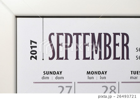 Close up calendar of September 2017 Close up calendar of September 2017 26493721