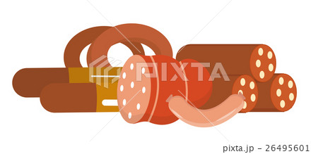 Sausage and frankfurters still life, isolated on Sausage and frankfurters still life, isolated on 26495601