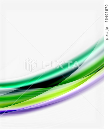 Smooth colorful line on white. Wave abstract 26495670