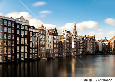 Traditional houses with Amstel river in Amsterdam 26496822