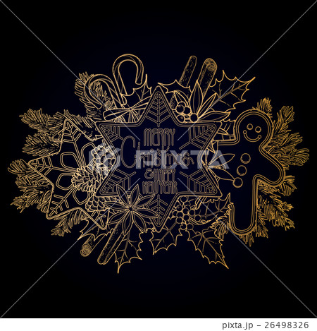 Graphic Christmas card gingerbread Graphic Christmas card gingerbread 26498326