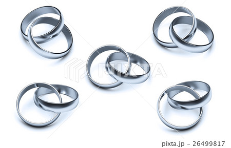 シルバーの交差したリング 26499817