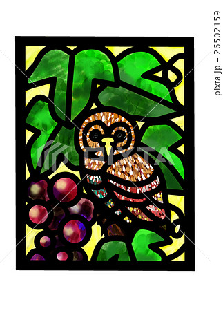 ふくろうステンドグラス