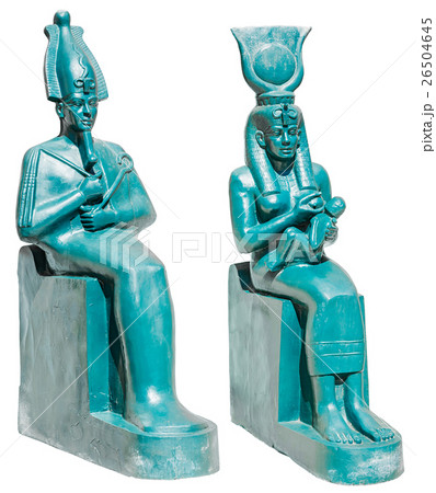 Statue of deities Osiris and Isis isolated 26504645