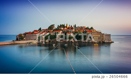Sveti Stefan after sunset Sveti Stefan after sunset 26504666