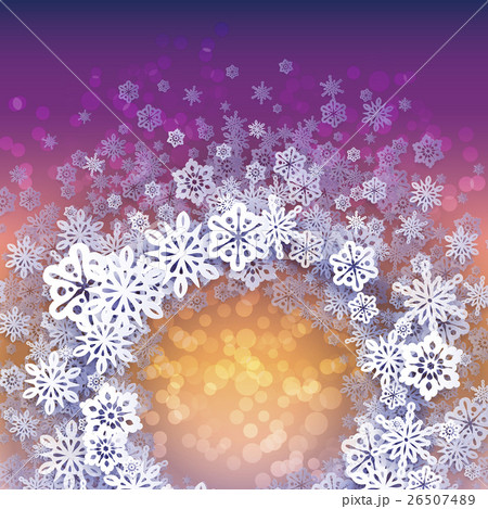 Round snow frame with place for text.のイラスト素材 [26507489] - PIXTA