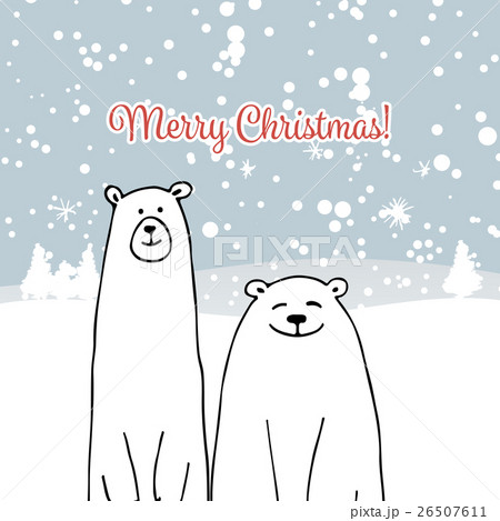 Christmas card with white bears Christmas card with white bears 26507611
