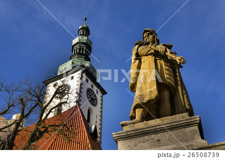 Jan Zizka Statue in front of church in Tabor 26508739