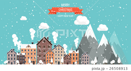 Vector illustration. Winter urban landscape. City 26508913