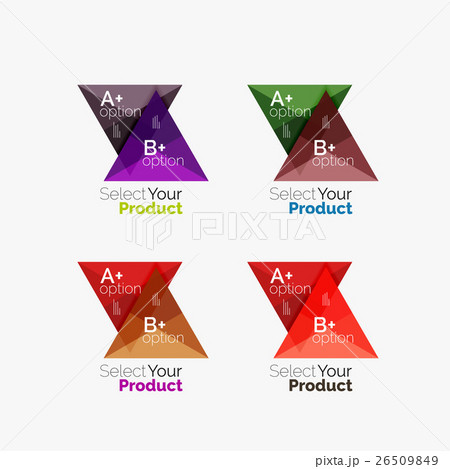 Set of triangle infographic layouts with text and 26509849