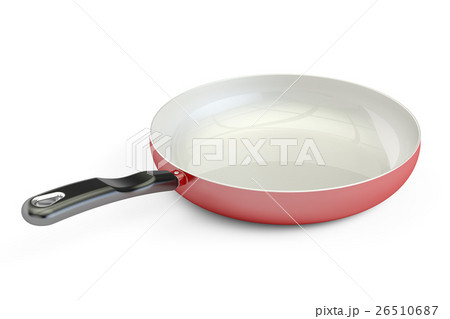 ceramic frypan closeup, 3D rendering 26510687